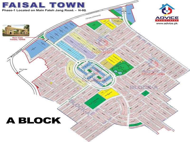 Faisal Town A Block Map