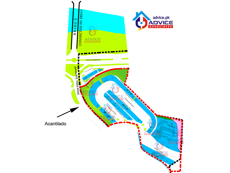 Bahria Acantilado Commercial Map