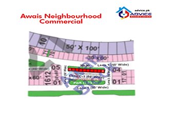 Bahria Town Awais Block Commercial Map