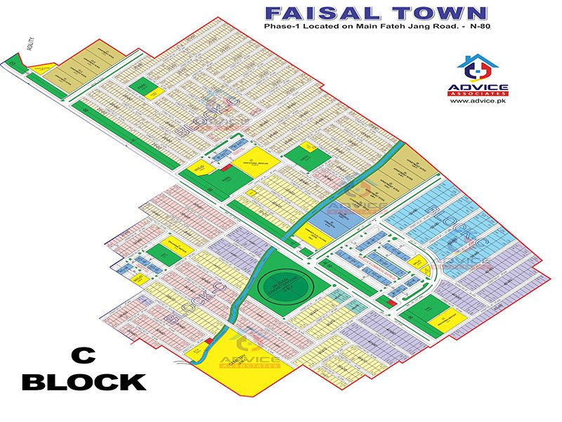 Faisal Town C Block Map