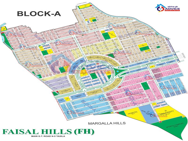 Faisal hills taxila Block A Map