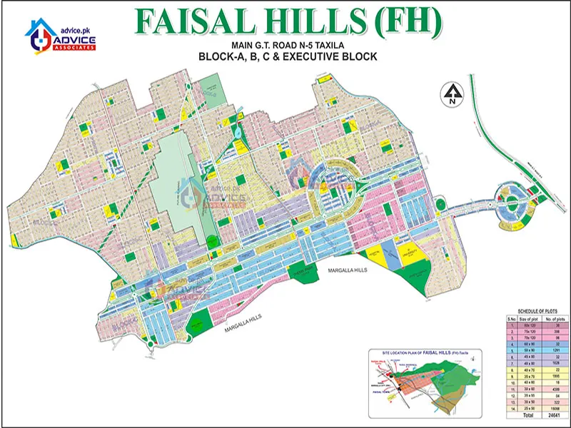 Faisal hills taxila Map all sector