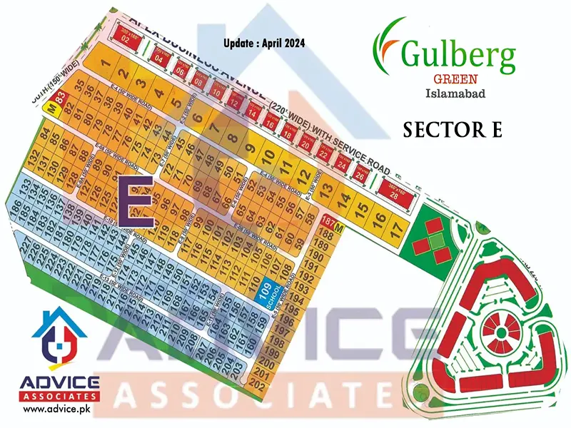 Gulberg Green Farm Houses Block E Map