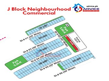 Bahria Town J Block Commercial Map