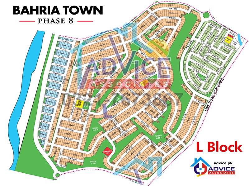 Bahria Town Phase 8 L Block Map