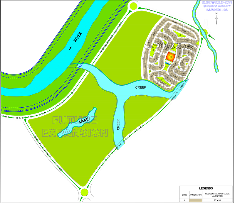 Blue World City Waterfront Lagoon 5 Map