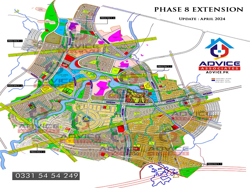 Bahria Town Phase 8 EXt  all sector Map