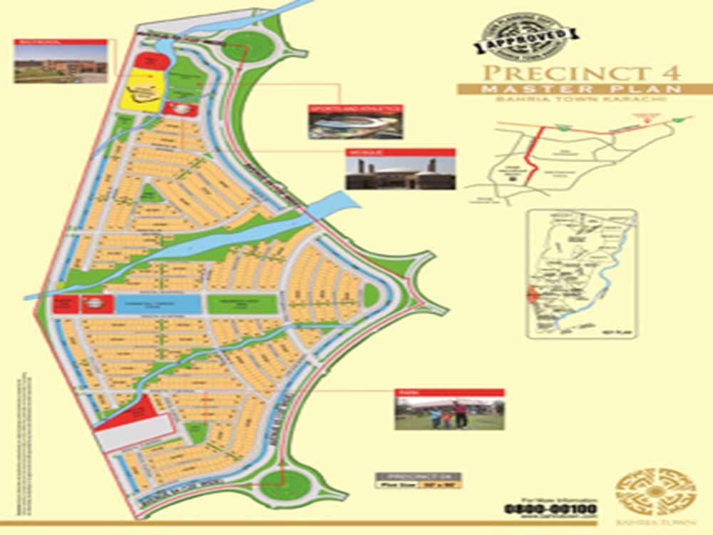 Bahria Town Karachi Map Precinct 4