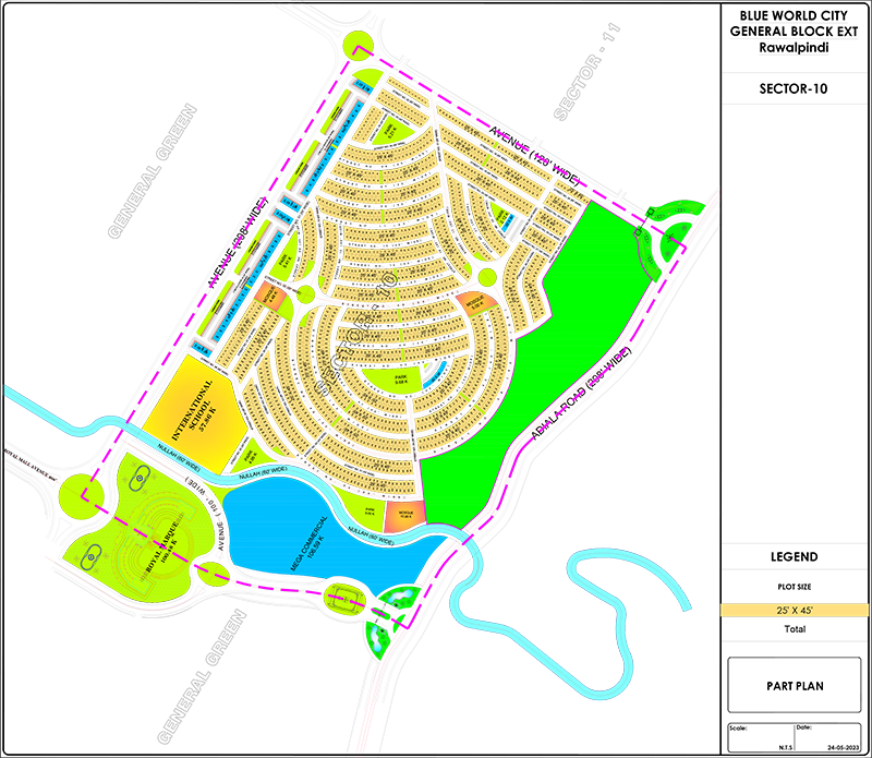 Blue World City General Block Sector 10 Map