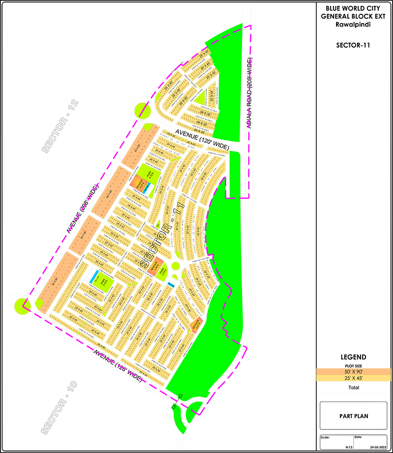 Blue World City General Block Sector 11 Map