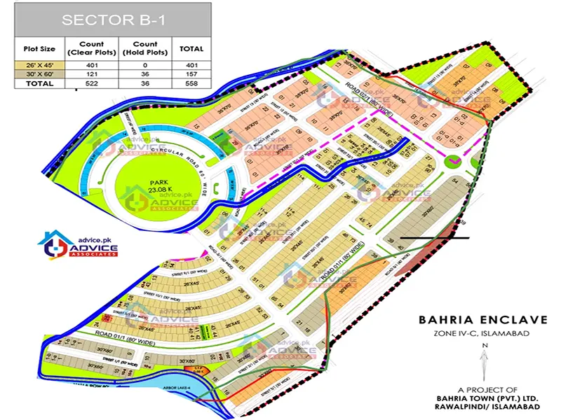 Bahria Enclave Sector B1 Map