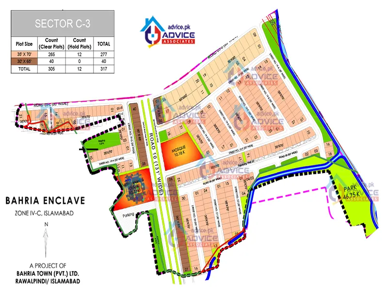 Bahria Enclave Sector C3 Map
