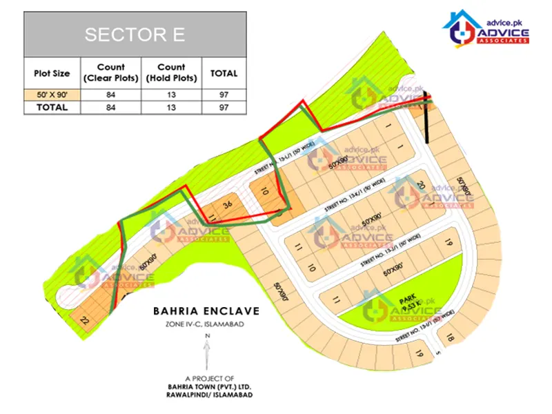 Bahria Enclave Sector E Map