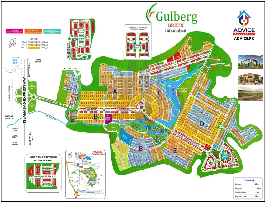 Gulberg Green islamabad all sector Map