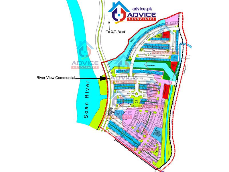 Bahria Town River view commercial Map