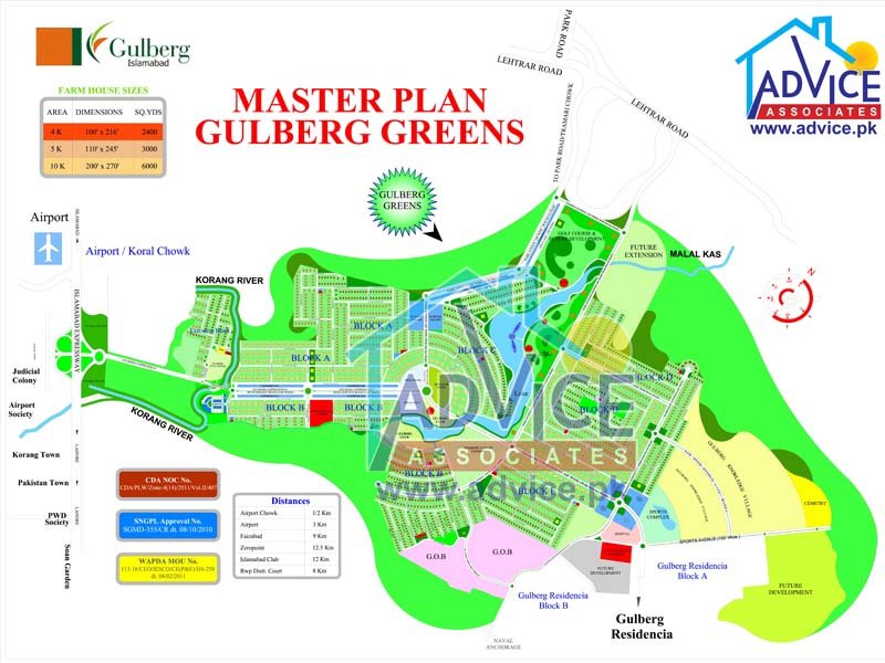 Gulberg Greens Map