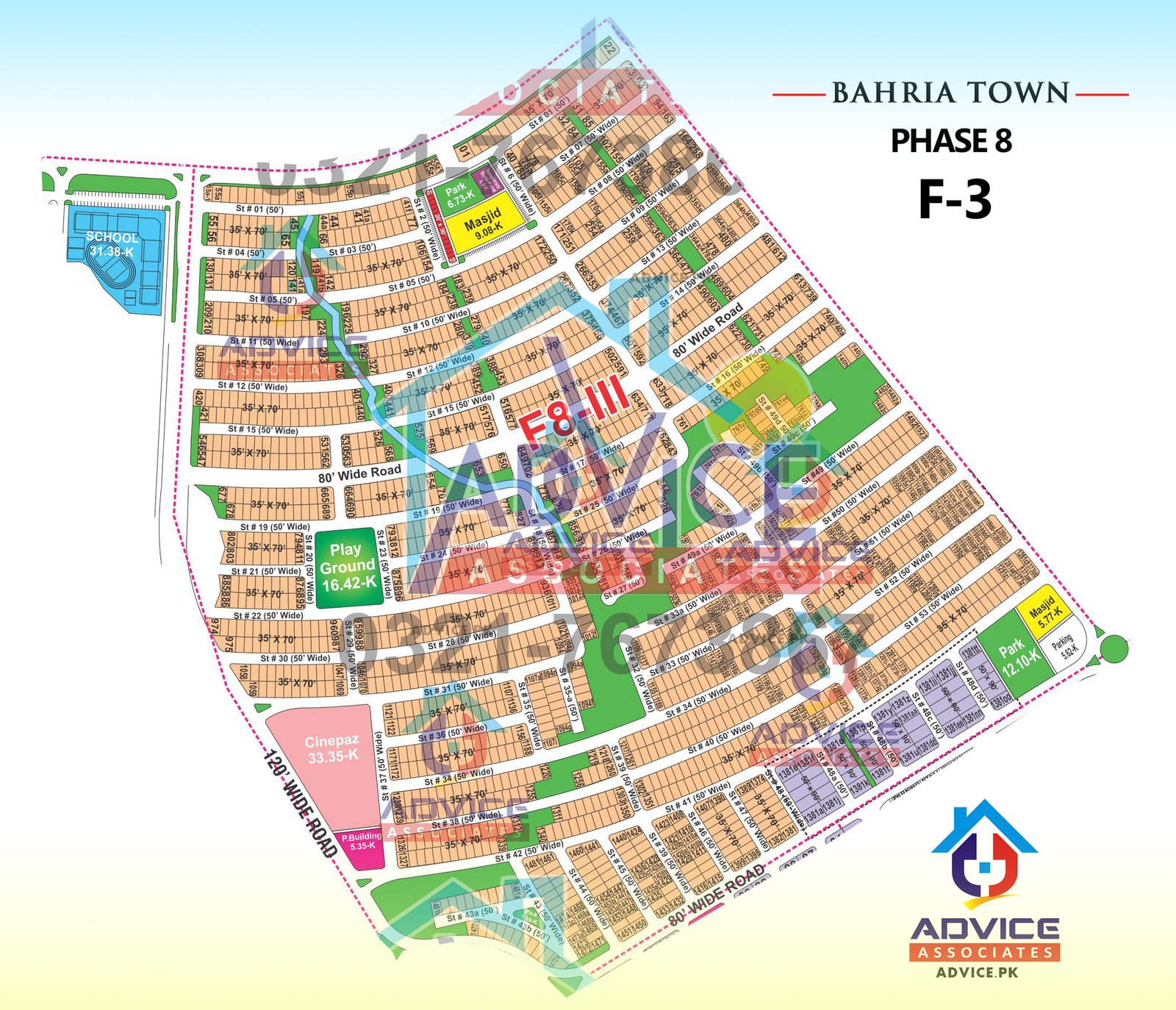 Bahria Town Phase 8 F3 Block