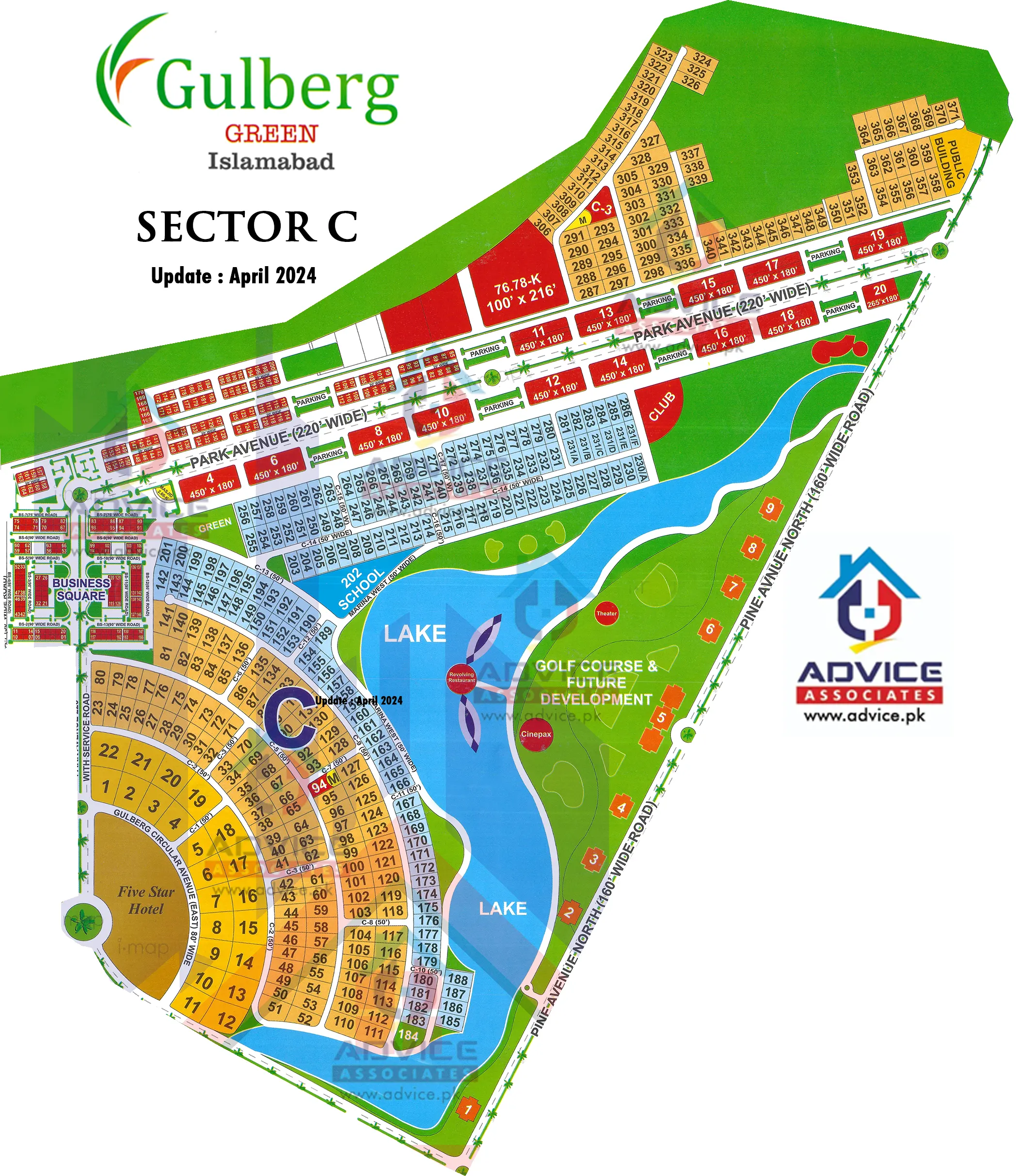 Gulberg greens Farm Houses C Block Map